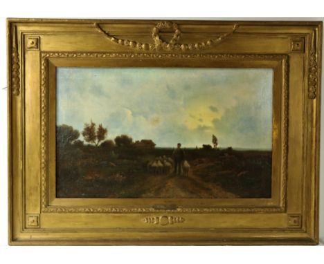 R. Liestal, 20th Century Continental School An attractive pair of large landscape scenes depicting Shepherds with their flock