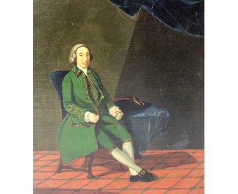 Robert Hunter  (Fl. 1752-1803)"Portrait of John Conry of Shankill & Bettifield, Co. Roscommon (1704 - 1769), in full green ve