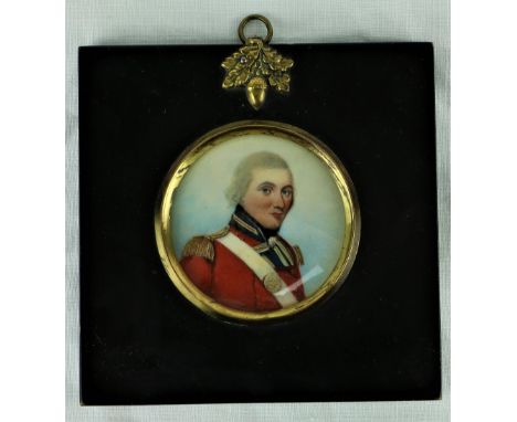 Frederick Buck, Irish (1771 - 1839)"Portrait of a Military Officer in red coat, with gold epaulettes and white sash," unsigne