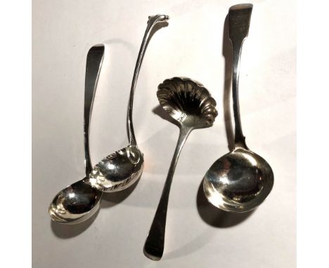 An attractive early George III English silver Sauce Ladle, London c. 1761, probably by Geo. Bindon; an Irish silver Sauce Lad