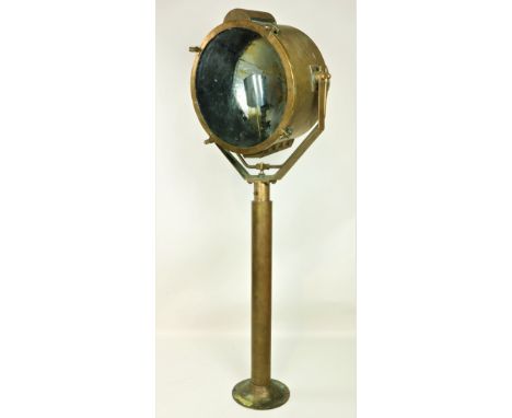 Maritime: A 19th Century brass Nautical Beacon Signal Light, 192cms (75") high. (1)