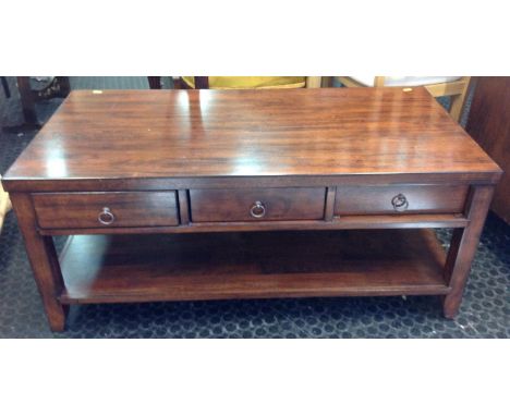 Coffee Table with Three Drawers and Shelf under 