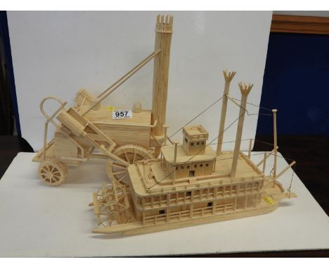 Matchstick Steam Engine and Boat 