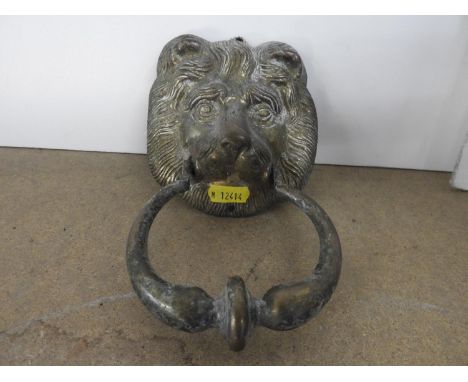 Brass Lion Mask Door Knocker 