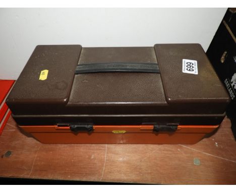 Plastic Tool Box and Contents - Stamp Collectors Items 
