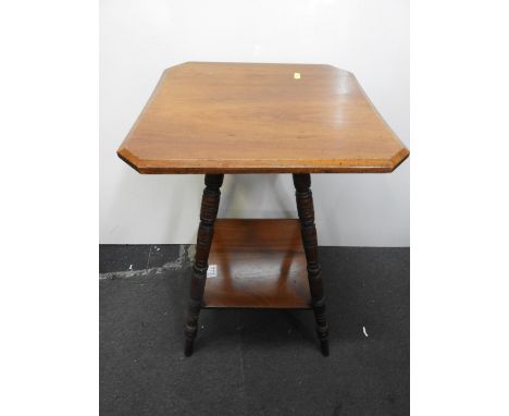 Occasional Table on Turned Legs with Shelf under 