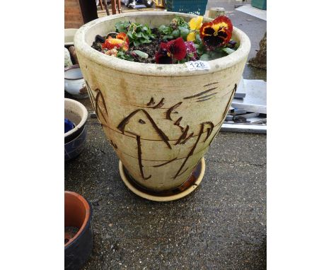 Large Decorative Oriental Style Planter 