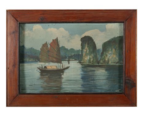 VIETNAMESE SCHOOL, ATTRIBUTED TO KIM SON  (VIETNAM, ACTIVE 20TH CENTURY) La baie d’Along - Hạ Long Bay Oil on canvas Bears a 