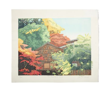 TANYA CLARK (CANADA &amp; JAPAN, B. 1954) ‘The Tea Master's House’  Woodblock print on mulberry paper  Handsigned in the lowe