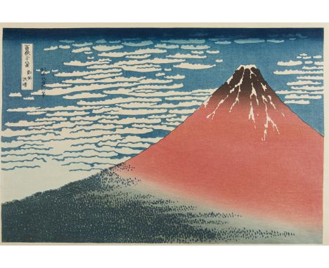 AFTER Katsushika Hokusai 葛飾北斎 (Japan, 1760-1849)  ‘Fine Wind, Clear Morning’ (Gaifû kaisei 凱風快晴), also known as ‘Red Fuji’  F