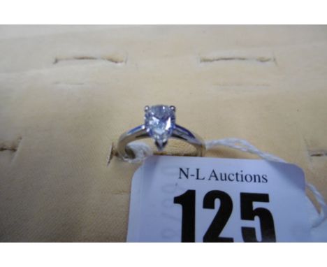 LADIES PEAR SHAPE DIAMOND RING, DIAMOND 1.05 CARAT COLOUR F, SIZE I 1/2, CERTIFIED