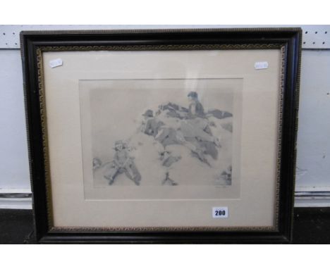 AFTER SIR WILLIAM ORPEN, A PHOTOGRAVURE PRINT "THE BOAT RACE", SIGNED