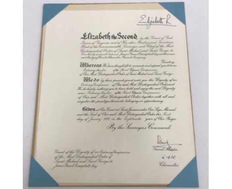 "A Grant of the Dignity of the Ordinary Companion of the Most Distinguished Order of St. Michael and St. George to James Gran