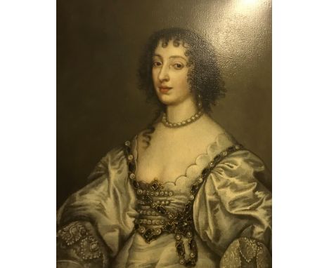 AFTER SIR ANTHONY VAN DYCK "Henrietta Maria (Wife of Charles I)", a portrait study, half length, oil on canvas, 77 cm x 63 cm