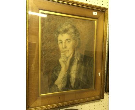 MARION "MAUD" GEMMELL HUTCHINSON (1887-1963) "Viscountess Van den Brule", a portrait study, pastel, signed and dated indistin