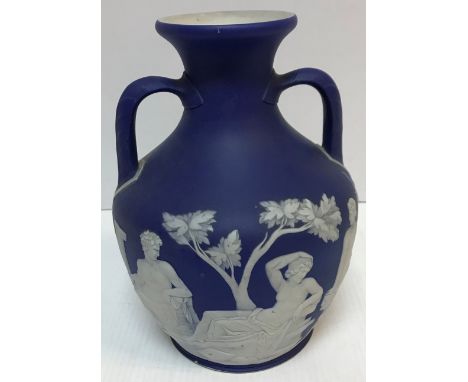 A 19th Century Wedgwood Jasperware Portland vase modelled by Henry Webber and William Hackwood depicting the myth of Peleus a