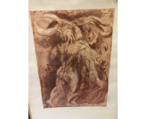 AFTER JANE WHEELER "Figures and horses" a triptych of three coloured artist's proof prints each signed and dated '85 and titl