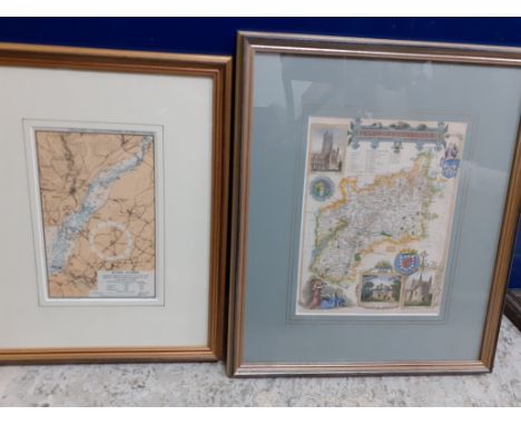 A collection of various maps of Gloucestershire and Monmouthshire including AFTER T MOULE circa 1840 Gloucestershire and Monm