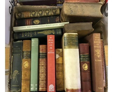 A collection of various antiquarian books to include MILTON "Poetical works", new edition 1862, published by William Tegg, to
