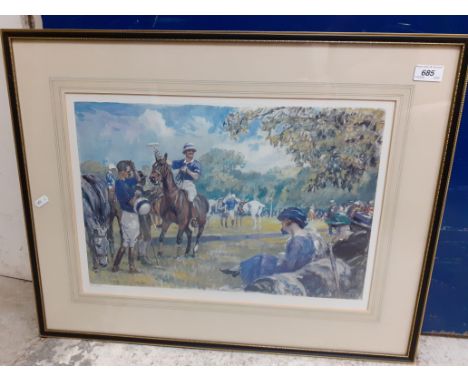 AFTER GILBERT HOLLIDAY "The Hurlingham Club", a polo print, limited edition No'd. 422/500, image size 32 cm x 47 cm, together
