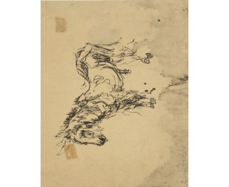 •FELIKS TOPOLSKI (1907-1989) A sketch of a donkey, signed lower left, ink on paper, 9.5" x 12"