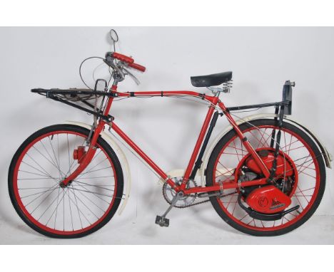 A rare original 1950's (1952 - 1956) Postman's Cyclemaster engine powered bicycle. 32cc air cooled engine fitted. In Post Off