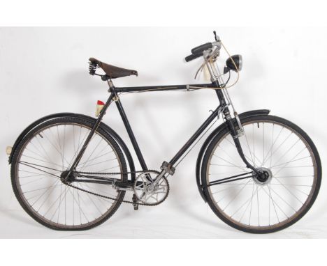 A vintage c1948 Raleigh Light Roadster bicycle. With electric lights fitted and rod operated brakes. Frame number: 56924AF. F