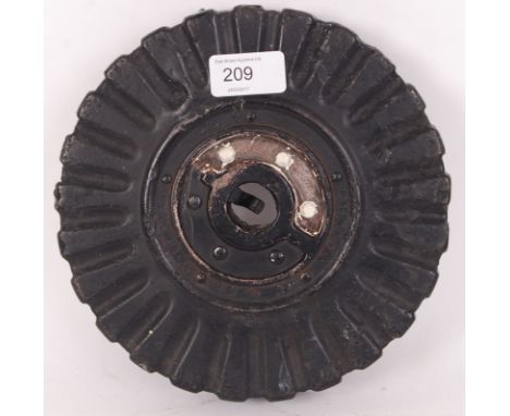 An original WWI First World War era Lewis Machine Gun magazine. Of steel construction, with aluminium / alloy centre spindle.