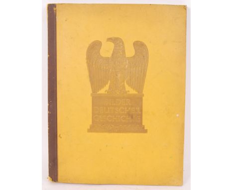 An original pre WWII Second World War Nazi Third Reich Bilder Deutscher Greschichte cigarette card album. 1936, volume 12. 