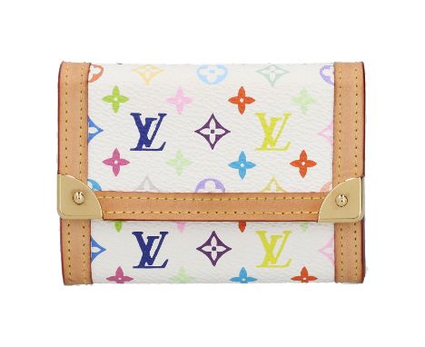 LOUIS VUITTON Portemonnaie, Koll. 2004. Monogram Multi Color Serie mit naturbelassenem Leder und goldfarbener Hardware. Übers