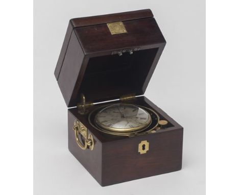 Moncas Liverpool, Chronomètre de marine, vers 1830, Grande-Bretagne, XIXeCadran en laiton argenté, très finement gravé, avec 