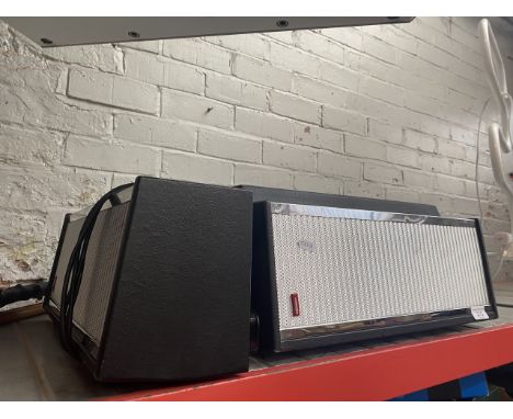 A Bush record player SRP51 and a Bush stereo amplifier 