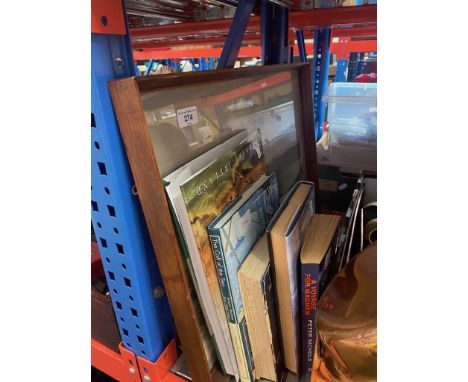 Antique print 'LAUNCH OF LEVIATHAN' and 5 maritime sailing books 