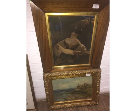 Two pictures: M.H. Kirkwood, impressionistic landscape, oil on board, 34cm x 24cm, signed and dated 1897, framed, and a 19th 