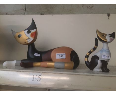 Two Goebel cat figures by R Wachtmeister 