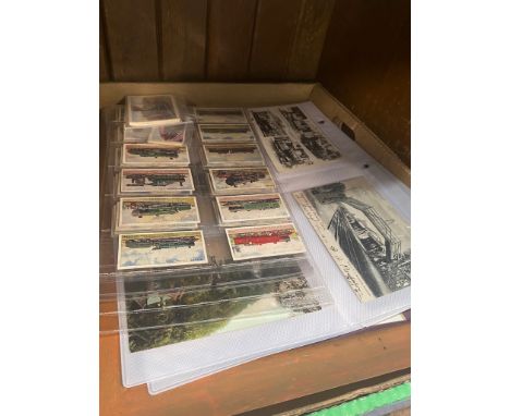 G Flitton Limited edition steam train print 3/50, railway engine cigarette cards and postcards