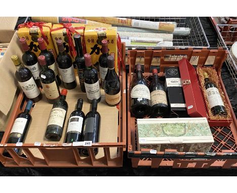 TWO TRAYS OF RED WINE
