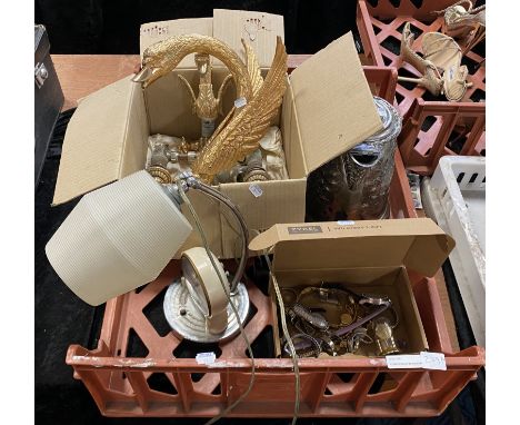 COLLECTION OF INTERESTING ITEMS TO INCLUDE SWAN TAPS LARGE SILVER PLATED STEIN, EARLY LAMP &amp; A COLLECTION OF WATCHES