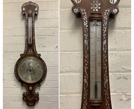 MOTHER OF PEARL &amp; ROSEWOOD BAROMETER - 101CMS (LENGTH APPROX)