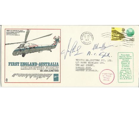 Rare Bristow Helicopters RAF cover C1, 1969 First England - Australia helicopter flight cover. Missing from nearly all RAF co