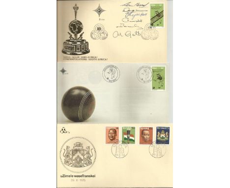 South African FDCs in Black Album. Collection of 90 cover all Full Set First Day covers from 1976 - 1995, one signed, one wit