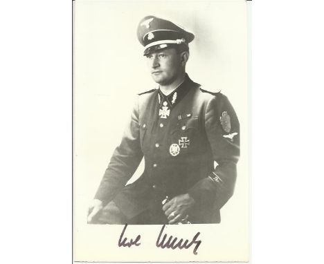 Karl Ullrich KC OL signed 6 x 4 b/w portrait photo. 1 December 1910 - 8 May 1996 was an Oberführer (Senior Colonel) in the Wa