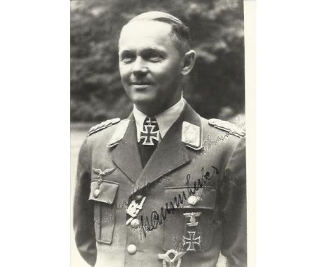Josef Kammhuber signed 6 x 4 b/w portrait photo. August 19, 1896 - January 25, 1986 was a career officer in the Luftwaffe and