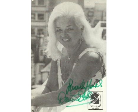 Diana Dors signed 6 x 4 b/w Radio 2 portrait photo Autograph Excellent, a few tape marks to reverse. Est. £20 - 25