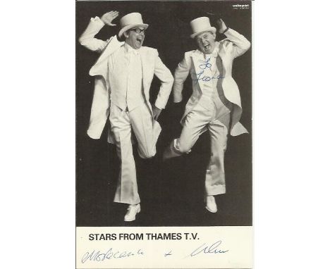 Morecambe & Wise signed 6 x 4 b/w portrait photo to Fiona. Autographs Excellent, a few tape marks to reverse. Est. £20 - 30