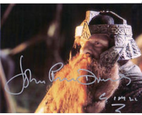 Lord of the Rings John Rhys-Davies genuine signed authentic autograph photo, An 10" x 8" colour from Lord of the Rings and cl