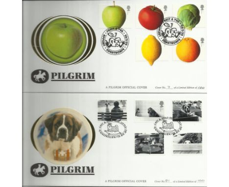 Benham Pilgrim Official 33+ FDCS Collection All Catalogue at £20+ each, including Fun Fruit and Veg Pilgrim official cover. N