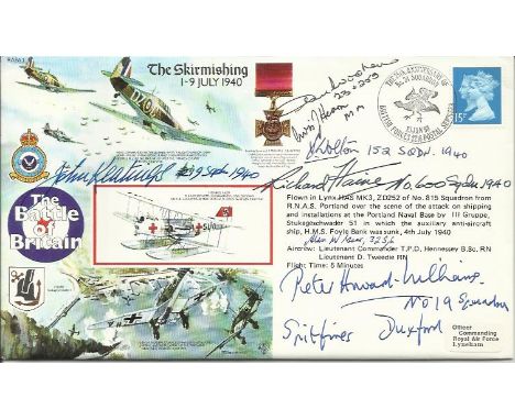  RAFA1 Battle of Britain Skirmishing Signed 7 Battle of Britain Pilots Crew, WAAF 23 Jan 90 BFPS 2216 Battle of Britain Skirm
