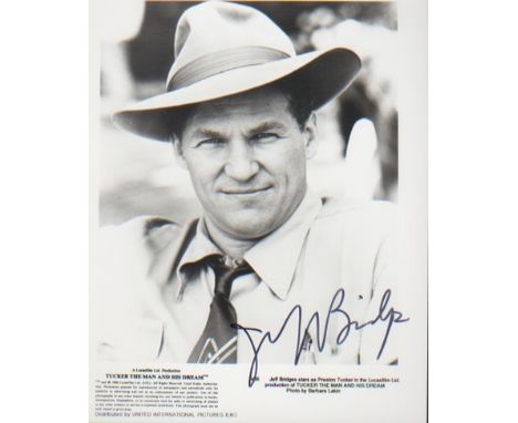 Jeff Bridges. 10”x8” FoH portrait from ‘Tucker the man and his dream.’. Excellent. Est £8-10