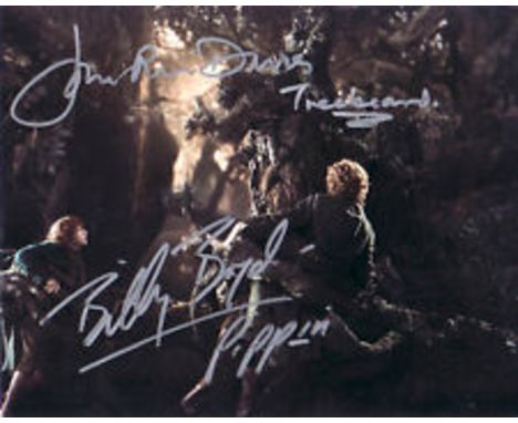 Lord Rings Billy Boyd and John Rhys Davies genuine signed autograph photo, An 10" x 8" colour from Lord of the Rings and clea